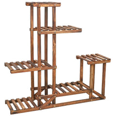 Outdoor Indoor Garden Multi Tier Plant Stand Flower Rack Shelf Corner Wood Stand