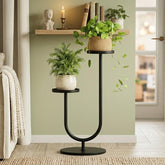 2-Tier Metal Plant Stand – Heavy Duty Indoor Outdoor Flower Pot Shelf