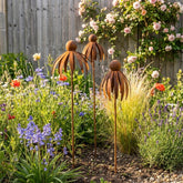 Metal Flower Garden Stakes, Outdoor Yard Decor, Floral Patio Sculpture