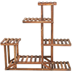 Outdoor Indoor Garden Multi Tier Plant Stand Flower Rack Shelf Corner Wood Stand